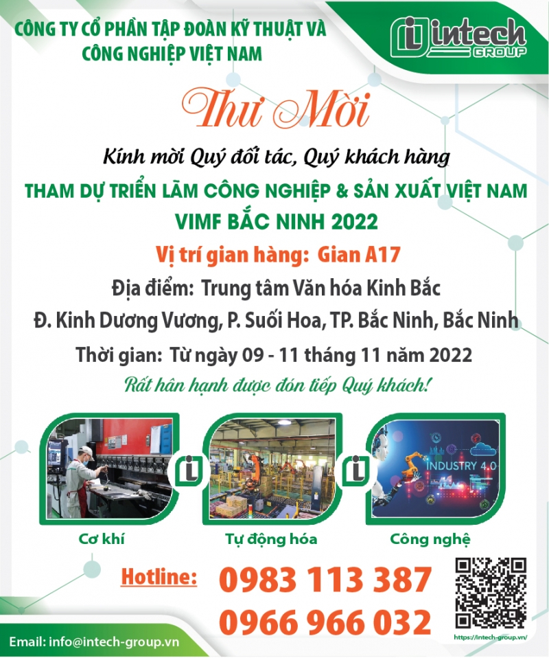 VIMF 2022: Intech Group gửi thư mời tham dự triển lãm
