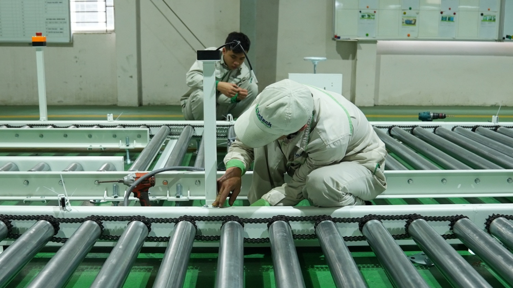 Pallet transport conveyor