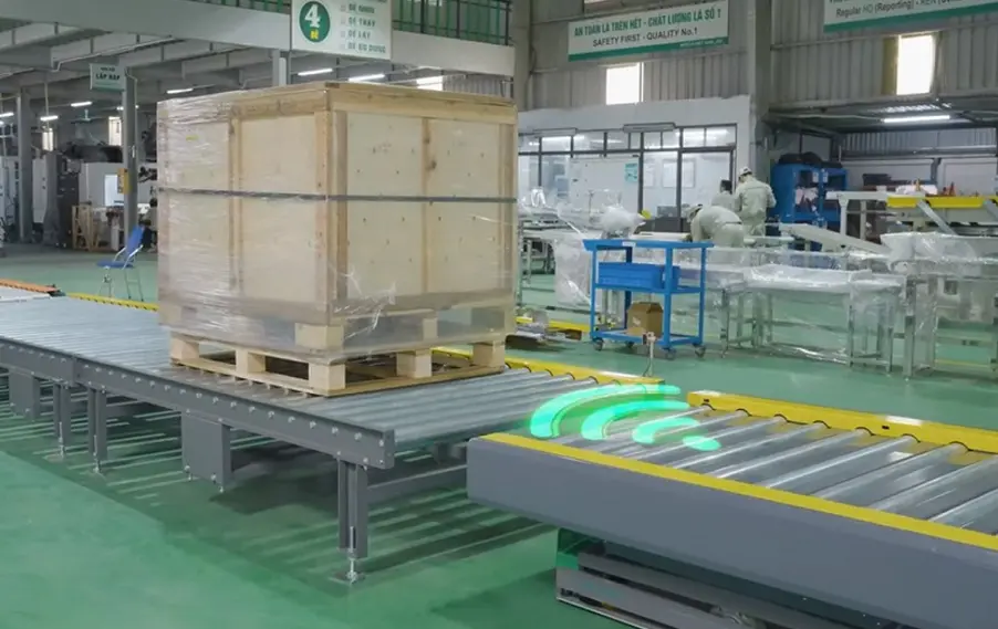Băng tải con lăn truyền động đai