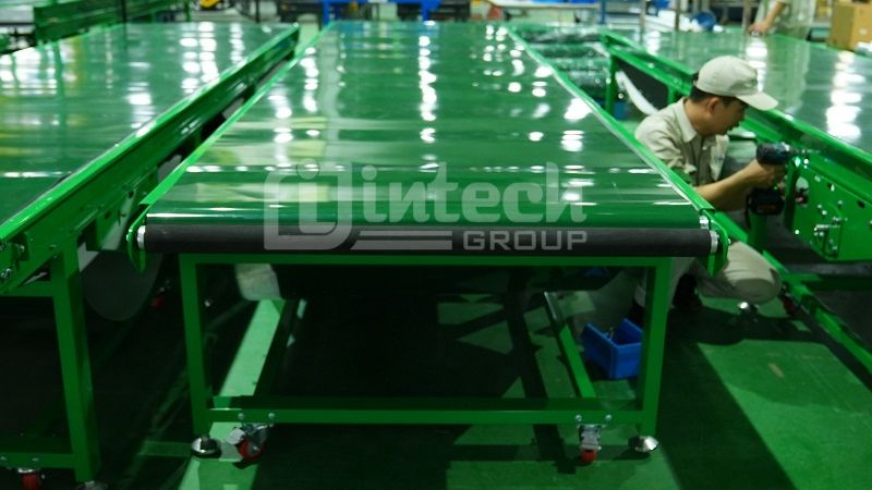 Băng tải pvc xanh