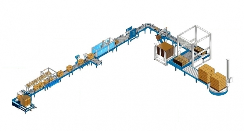 Automatic beverage packaging line