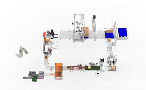 Automatic pallet strapping combined packing line