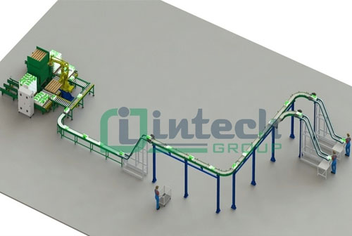 Shipping and packing line