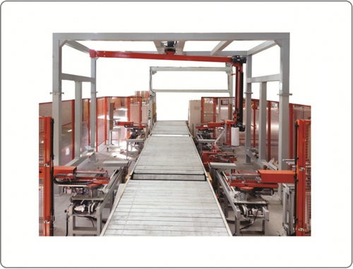 Automatic pallet wrapping system